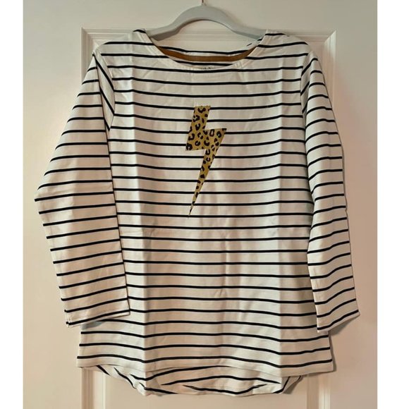 Sugarhill Brighton Navy & Off-White Stripe Wild Lightning Top, UK 16 - Picture 4 of 4